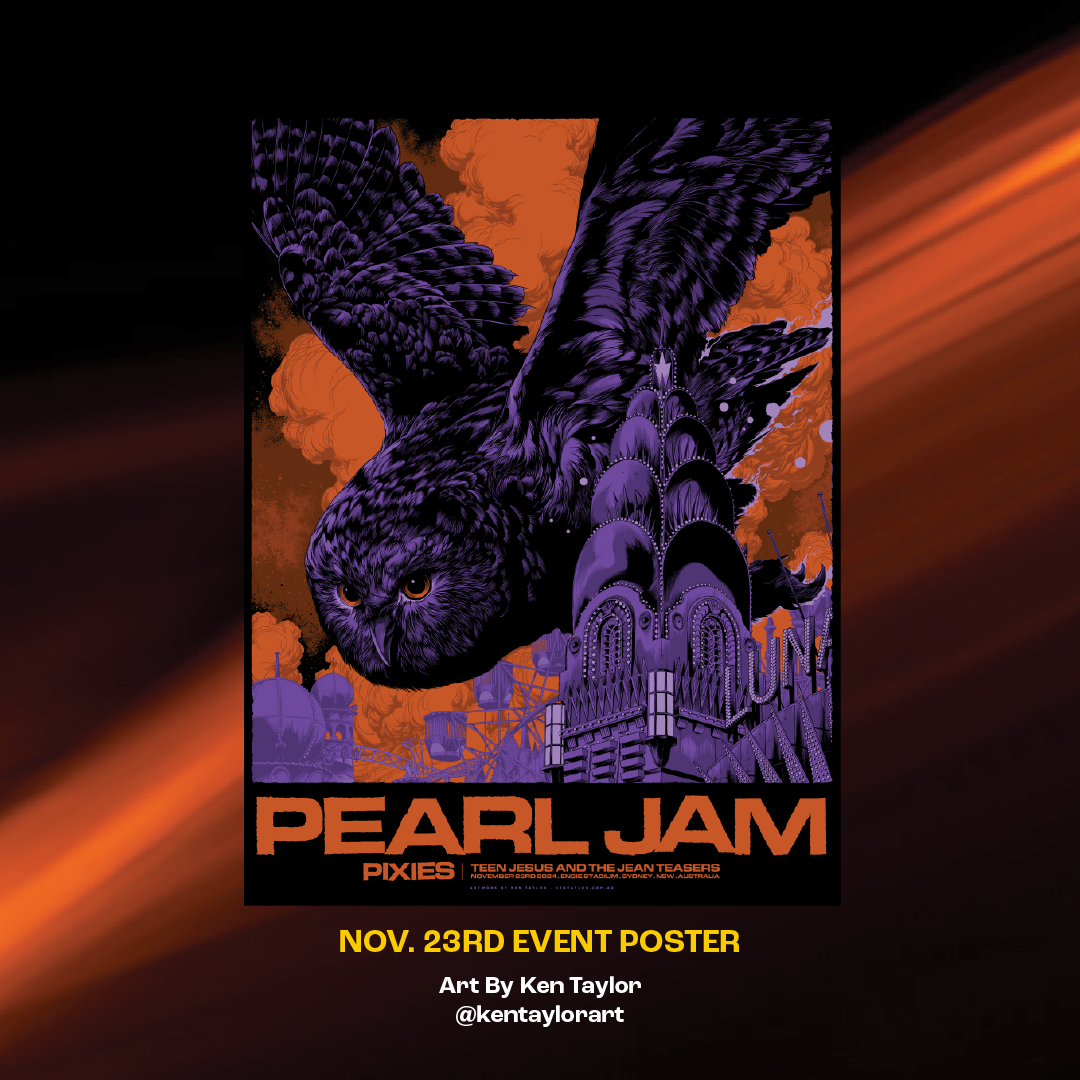 2024 Pearl Jam Sydney 11/23 Event Poster - Taylor | Ten Club LLC 2024 Pearl Jam Sydney 11/23 Event Poster - Taylor | Ten Club LLC