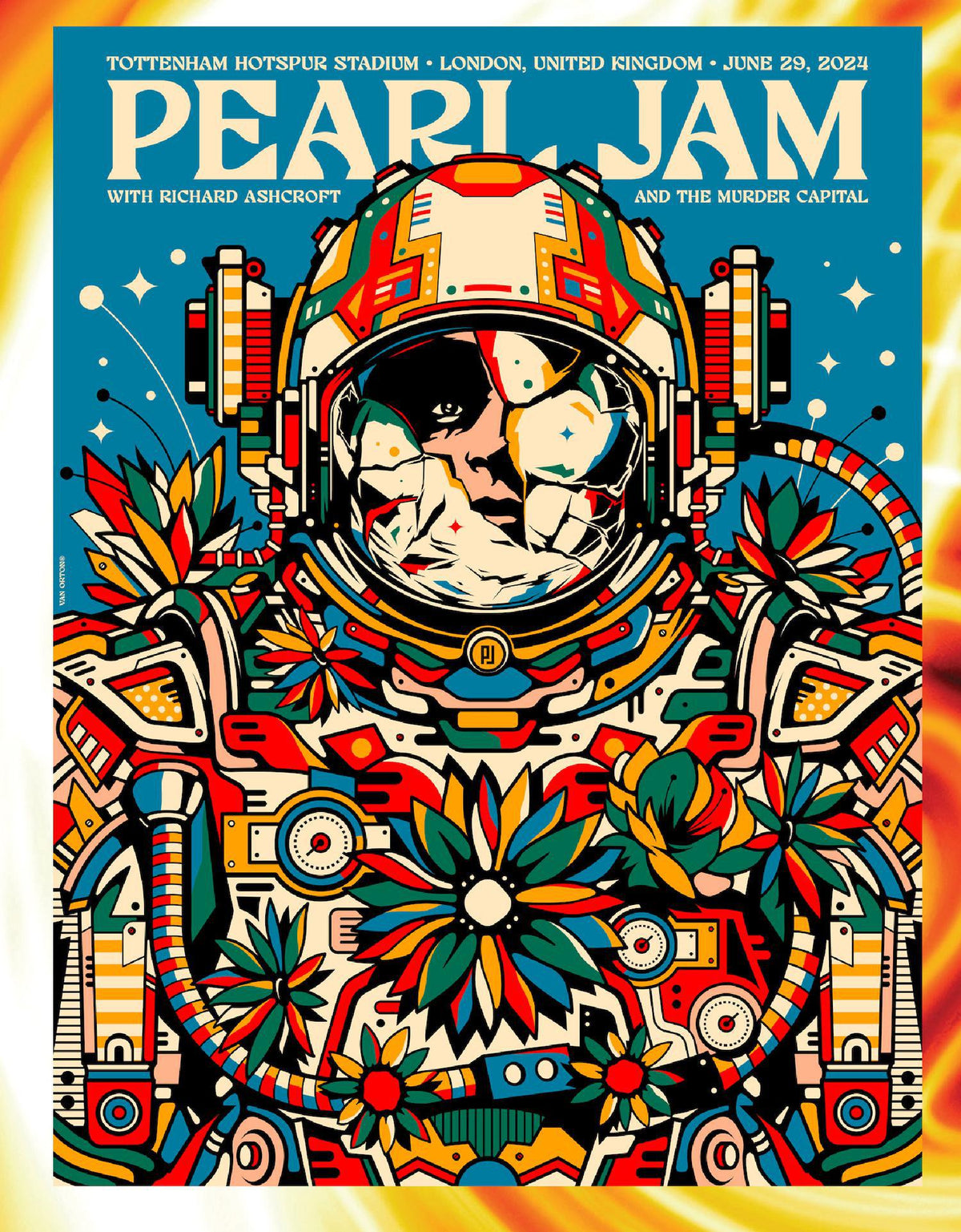 2024 Pearl Jam London 6/29 Event Poster - Van Orton | Ten Club LLC