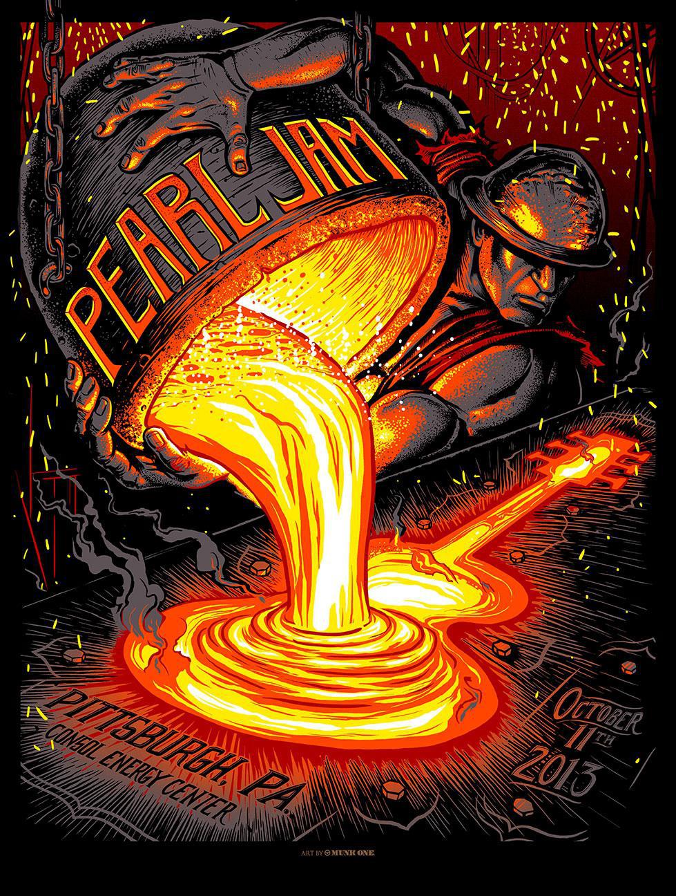 2013 Pearl Jam Pittsburgh 10/11 Poster - Auction | Ten Club LLC