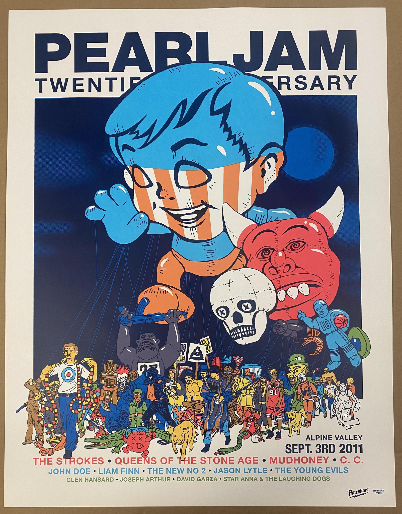 2011 Pearl Jam 9/3 PJ20 Ames Bros Blue Variant- Auction | Ten Club LLC