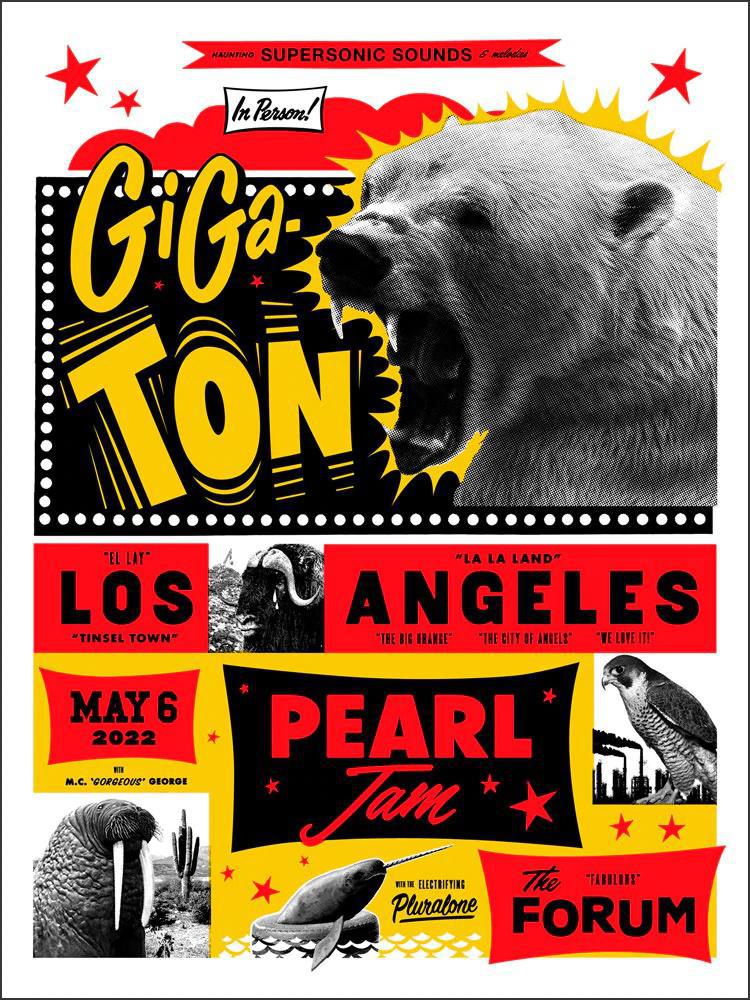 2022 Pearl Jam Los Angeles 5/6 Tour Poster
