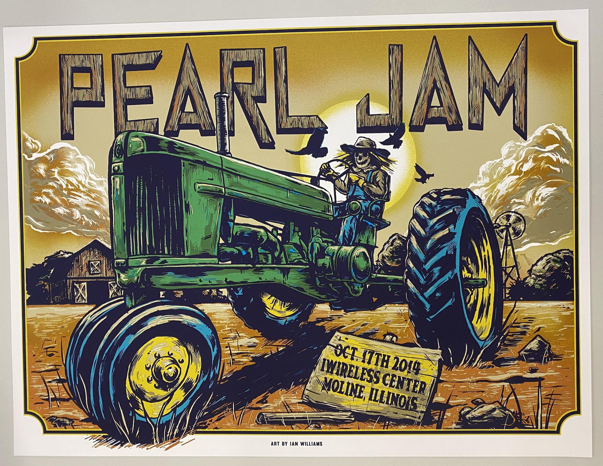 2014 Pearl Jam 10/17 Moline Poster - Auction | Ten Club LLC