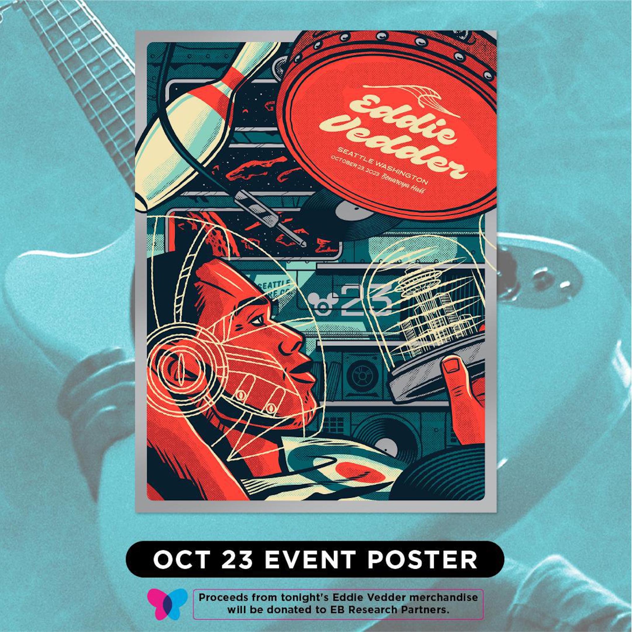 2023 Eddie Vedder 10/23 Benaroya Event Poster | Ten Club LLC