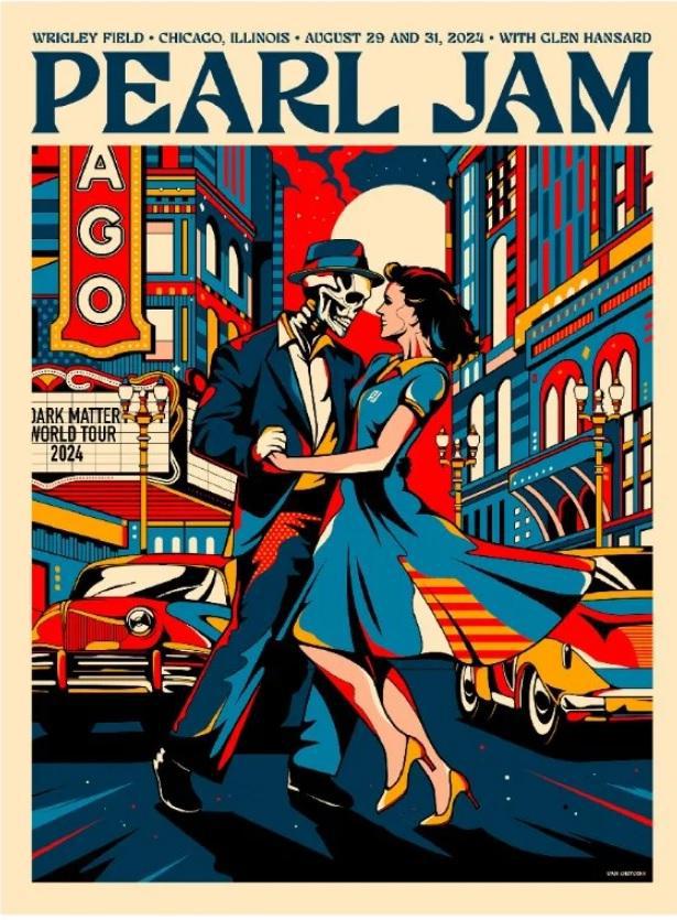 2024 Pearl Jam Chicago Event Poster Orton Ten Club LLC