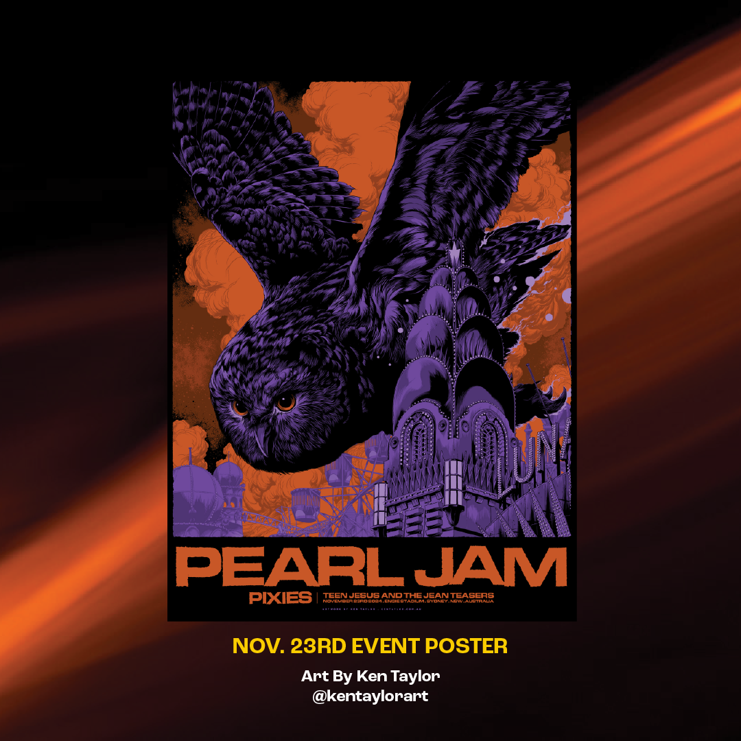 2024 Pearl Jam Sydney 11/23 Event Poster - Taylor