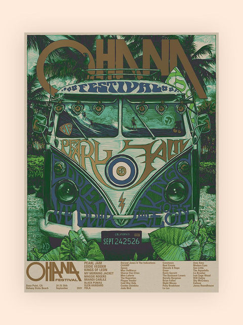 2021 Ohana Festival 9/26-28 Krzysztof Poster Auction Ten Club LLC
