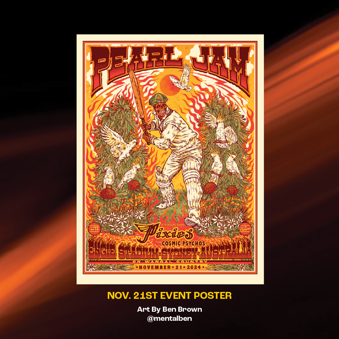 2024 Pearl Jam Sydney 11/21 Event Poster - Brown