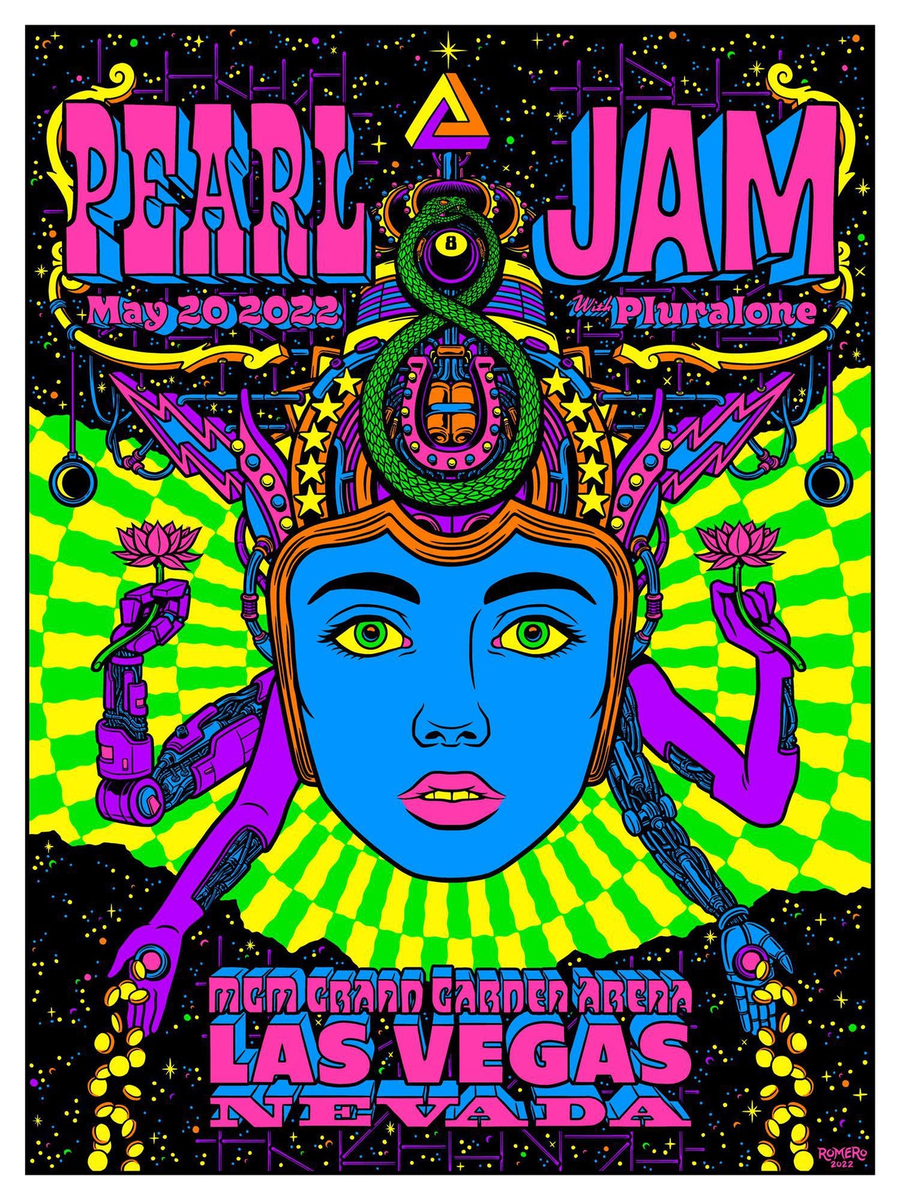 2022 Pearl Jam Las Vegas 5/20 Tour Poster Ten Club LLC