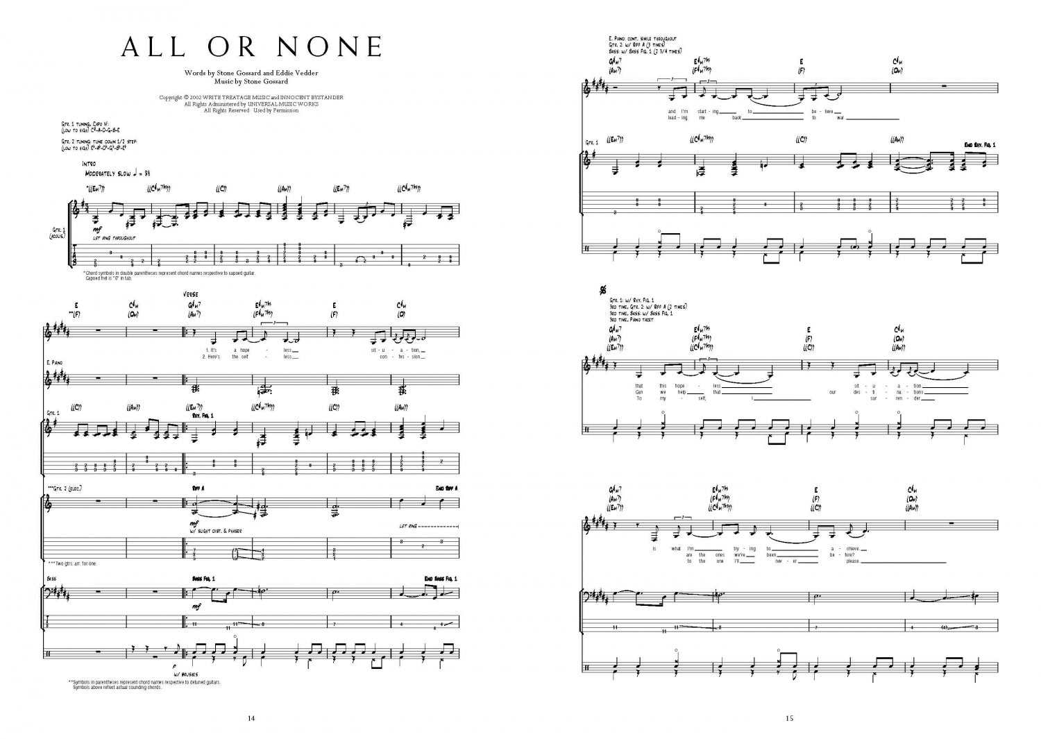 PEARL JAM ANTHOLOGY - THE COMPLETE SCORES | Ten Club LLC